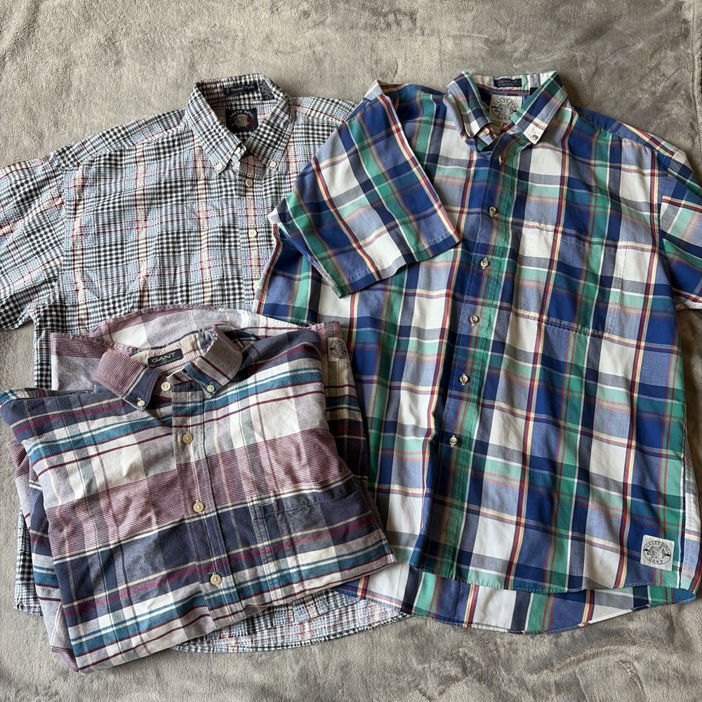 Lot Of 3 GANT Salty Dog Men's Cotton Button-Down Shirt Large